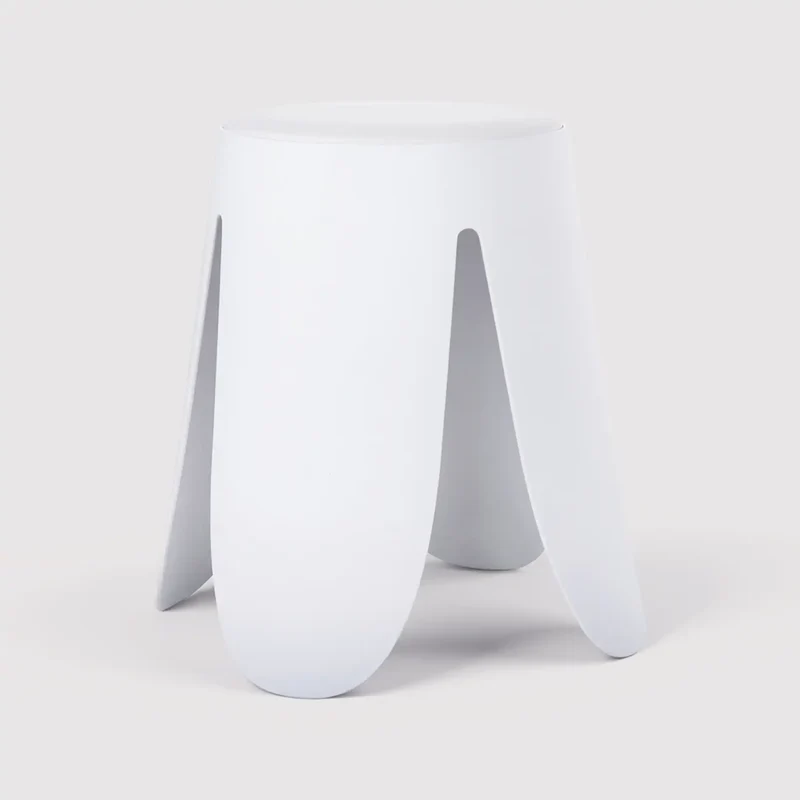 Koten - Set 2 sgabelli moderni bianchi per salotto o cameretta