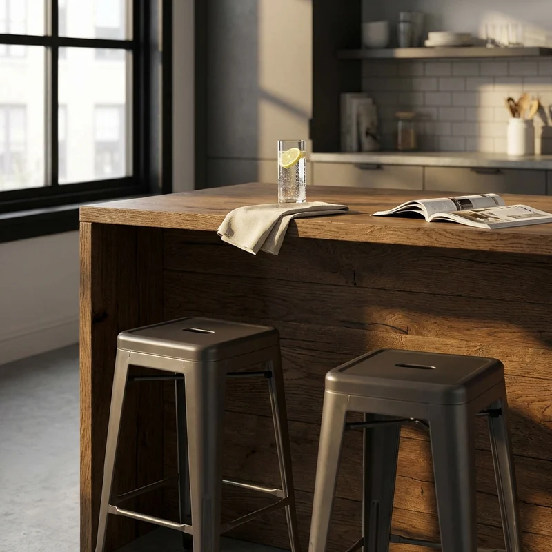 Sgabello alto in Acciaio cm 43x43x76 - DERICK