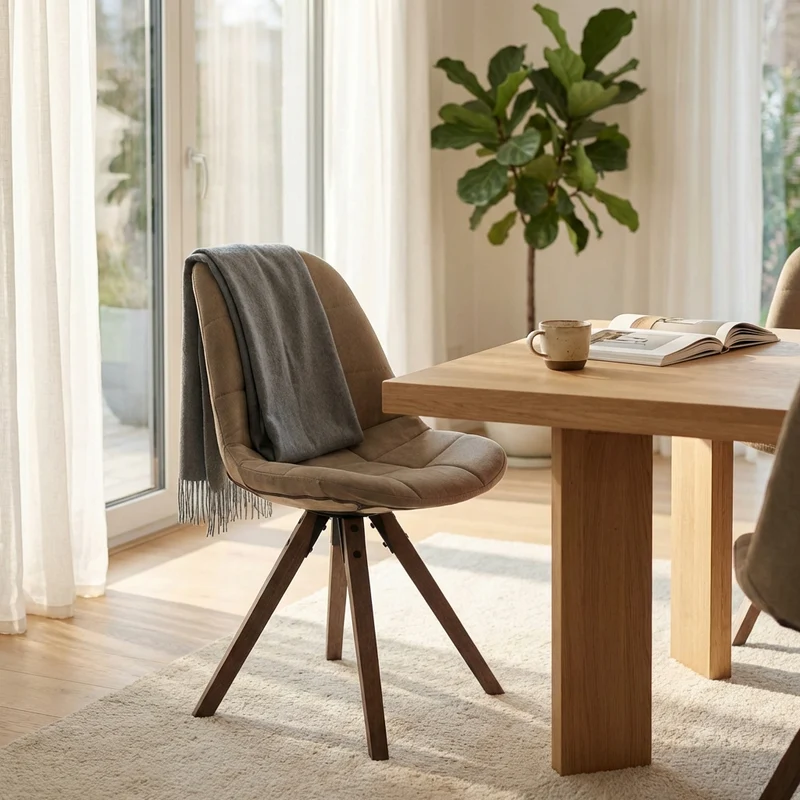 Sedia Moderna Scandinava in Legno Tessuto cm 48x44x84 - STEVE