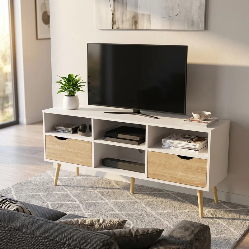 Porta tv Moderno in Legno cm 117x39x58 - PALMER