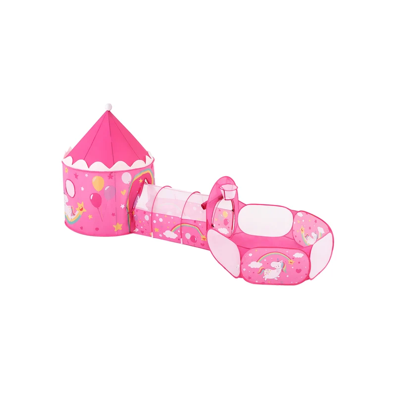 Tenda da Gioco e Tunnel per Bambini Pop-up Rosa