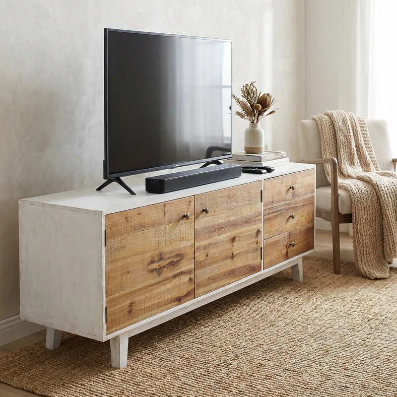 Porta tv con 2 ante e 3 cassetti in Legno cm 178x45x66 - ZUBIN