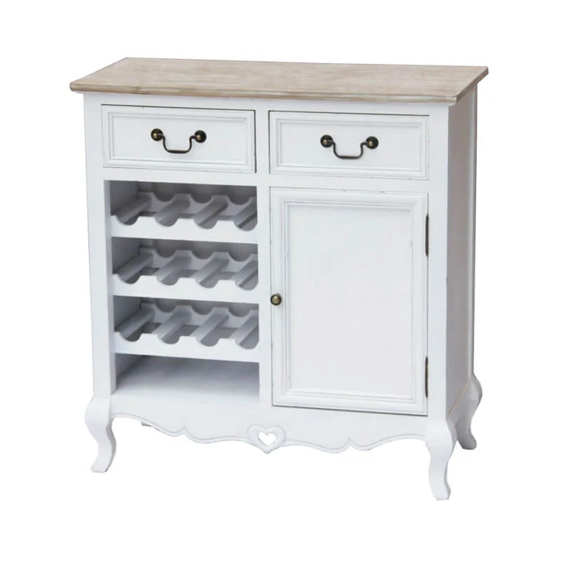 Credenza shabby con porta bottiglie in Legno cm 80x36x84 5 - COLTON