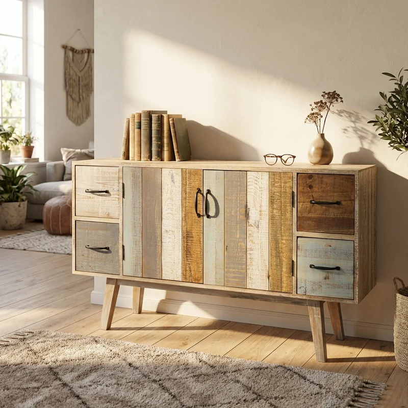 Credenza colorato in Legno cm 131x40x77 - FREDDY