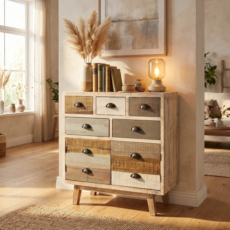 Madia colorato in Legno cm 80x40x85 - FREDDY