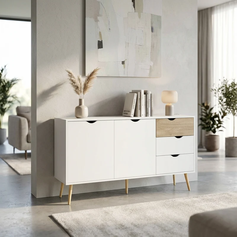 Madia Moderna in Legno cm 147x39x82 - PALMER