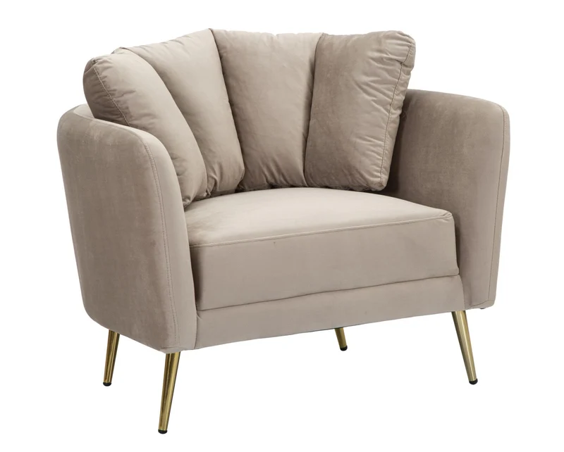 Poltrona imbottita grigia 88x77x74 cm stile moderno - KIEV