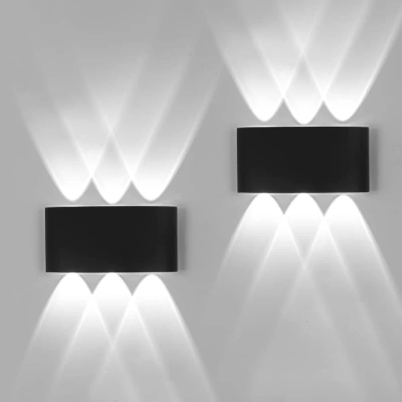 Set 2 Pezzi Applique LED da Parete 6 LED Design Mezzaluna