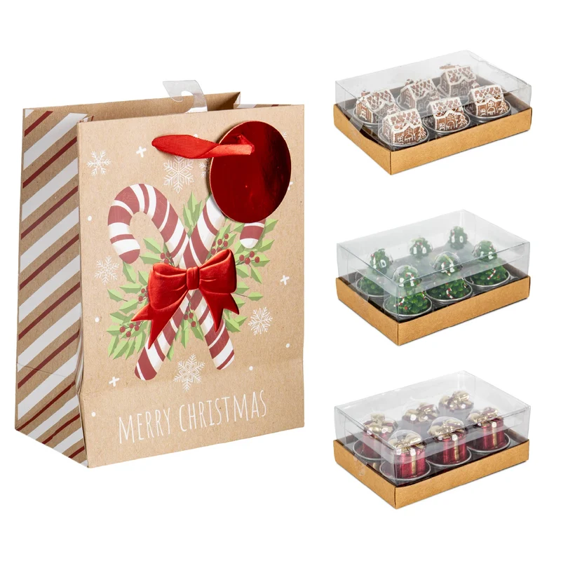 Set 18 Tea Light Natalizi Con Borsa Regalo Inclusa Il Gruppone