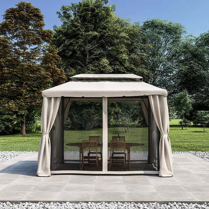 Gazebo Da Giardino 3x4 Mt Struttura In Alluminio E Acciaio Con Pareti Laterali E Zanzariere Il Gruppone
