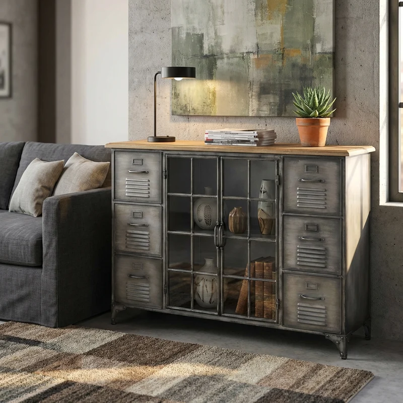 Madia in Acciaio Legno cm 124 5x40 5x83 - CHRISTMAS