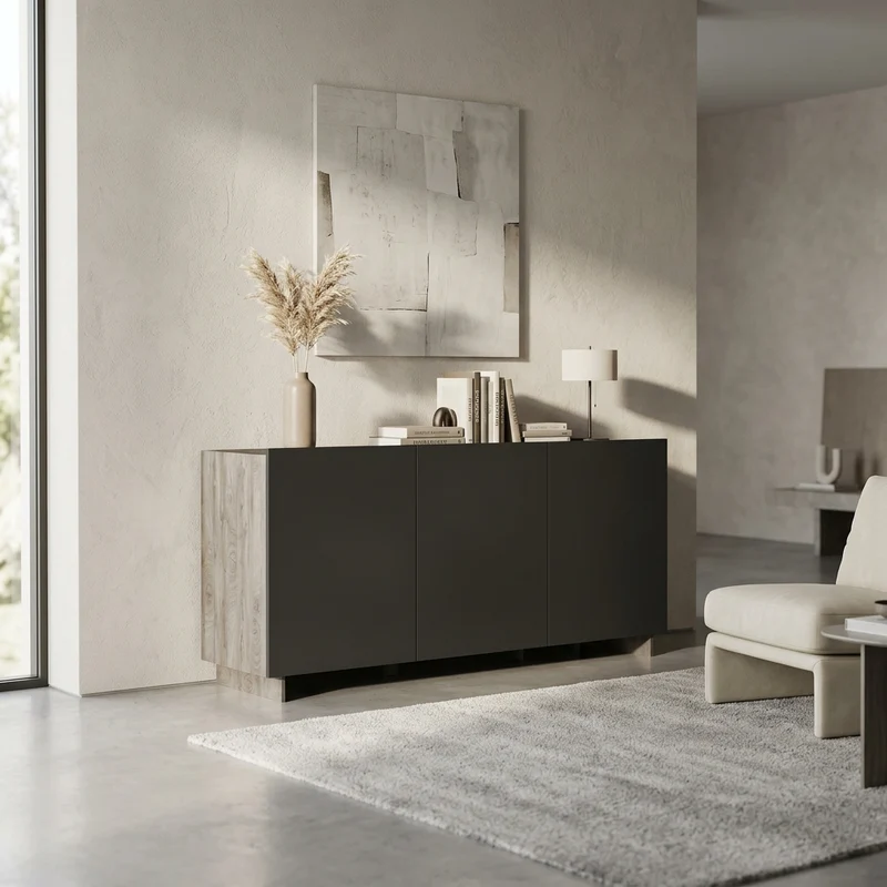 Madia Moderna 3 ante in Legno Composito cm 150x40x76 - ABEL