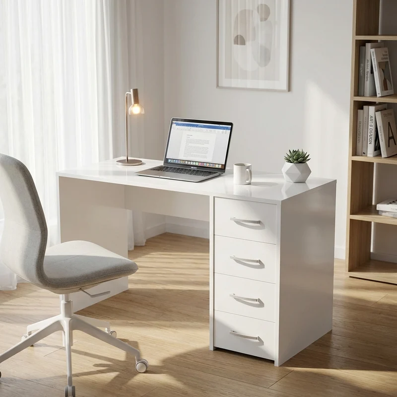 Scrivania Moderna con cassetto in Legno Composito cm 120x70x50 - NIKOLAS