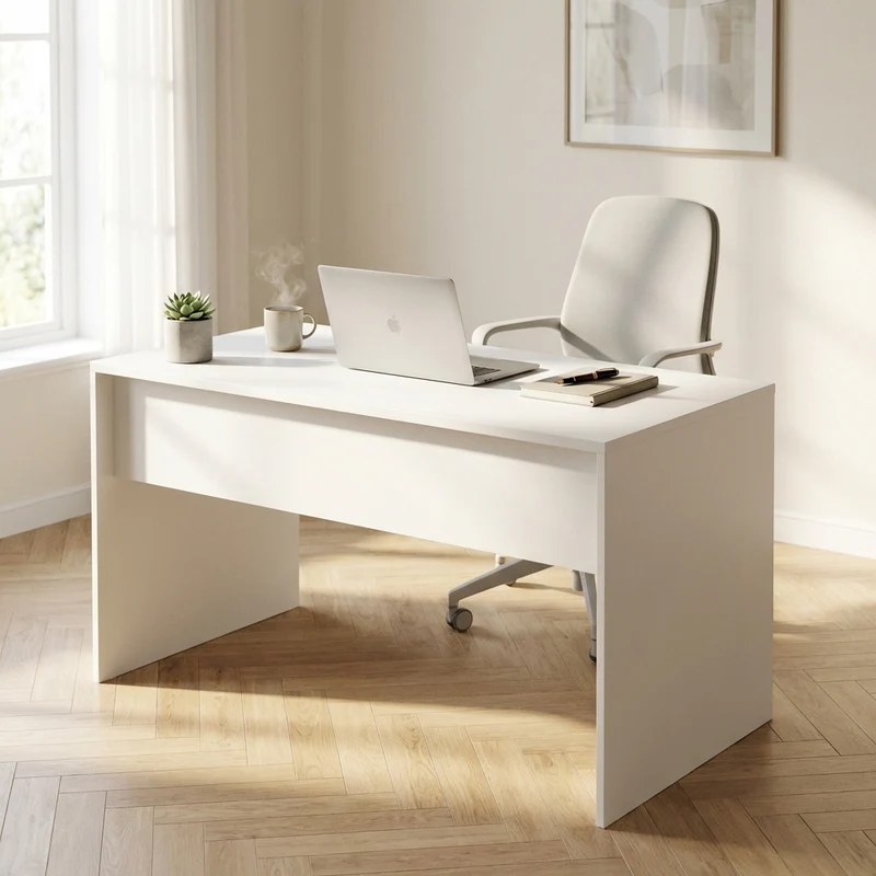 Scrivania Moderna effetto Legno in Legno Composito cm 135x74x67 - WINSTON
