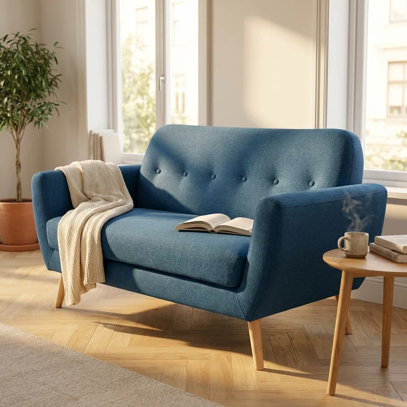 Divano due posti Scandinavo in Tessuto cm 147x79x86 - SILENTE