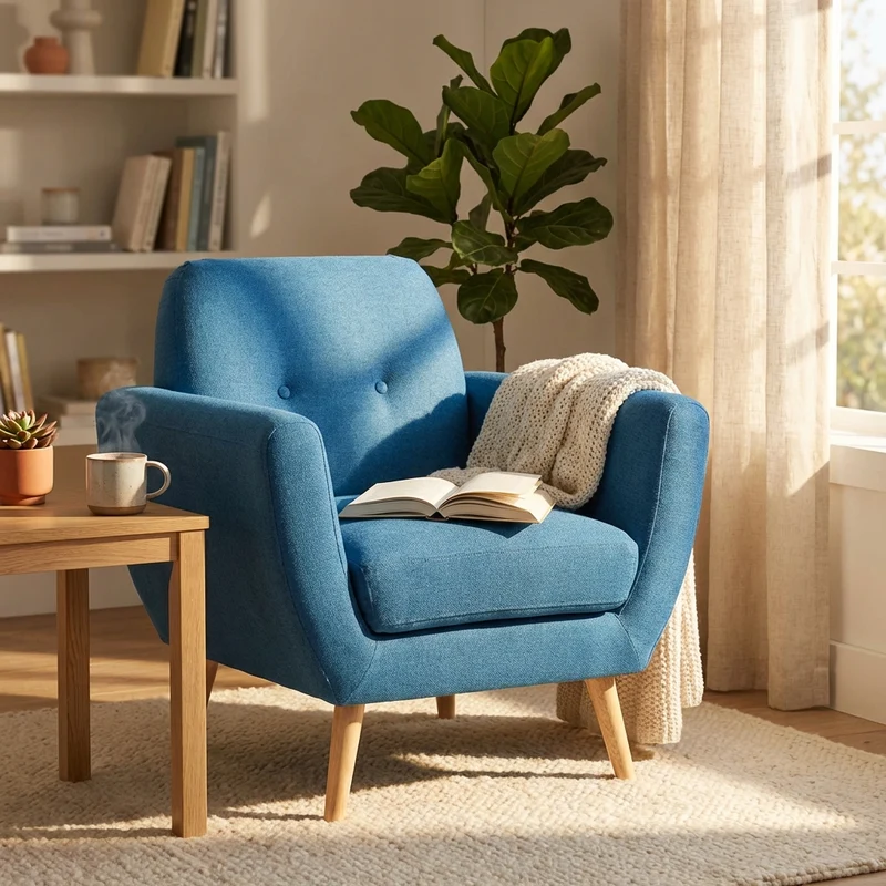 Poltrona Moderna in Tessuto cm 84x79x86 - SILENTE