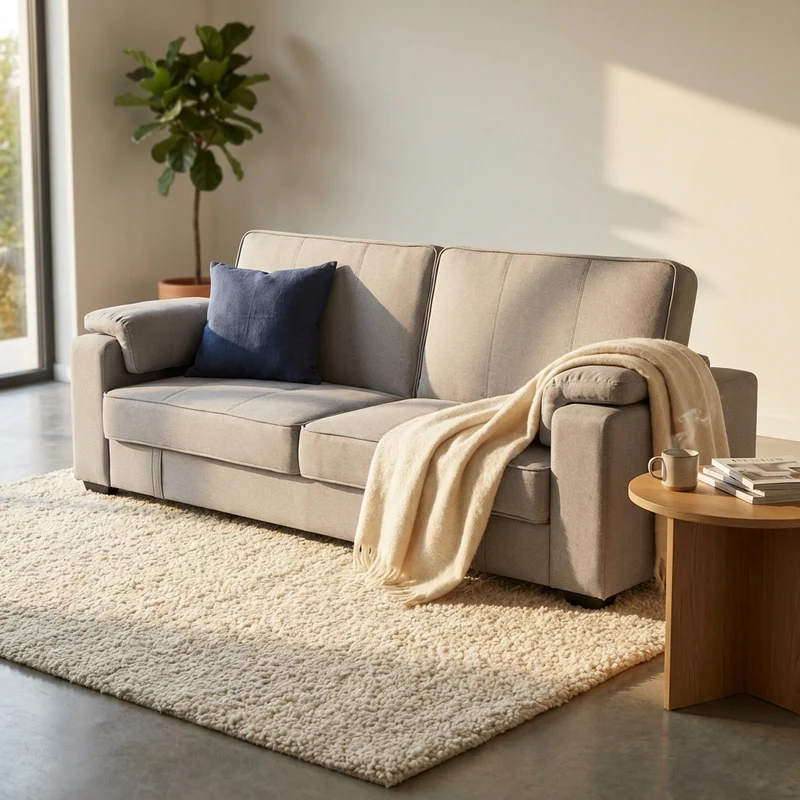 Divano Letto 3 posti in Tessuto cm 228x85x89 - DELTA