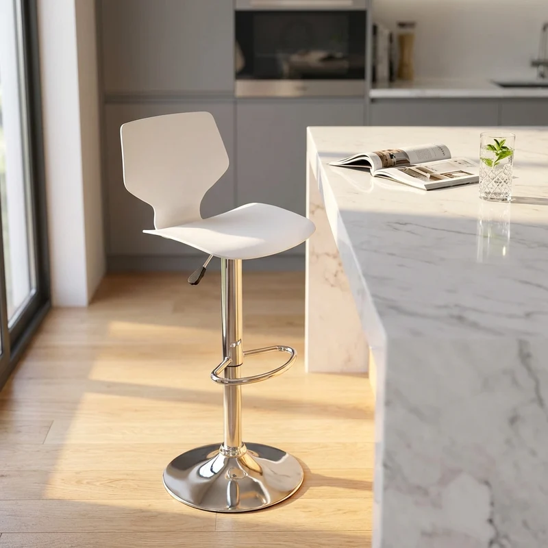 Sgabello Moderno per Sala da Pranzo in Plastica Metallo cm 40x45x78 - FORREST