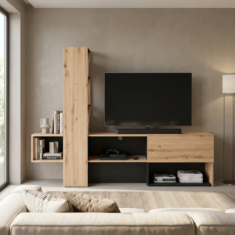porta tv moderno con un'anta cm 185 5x36 5x138 5 h - ZENWOOD