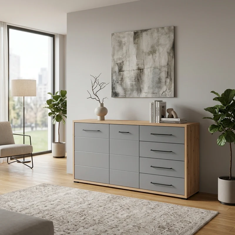 madia due ante quattro cassetti moderna cm 161 5x40x84 h - ELLI