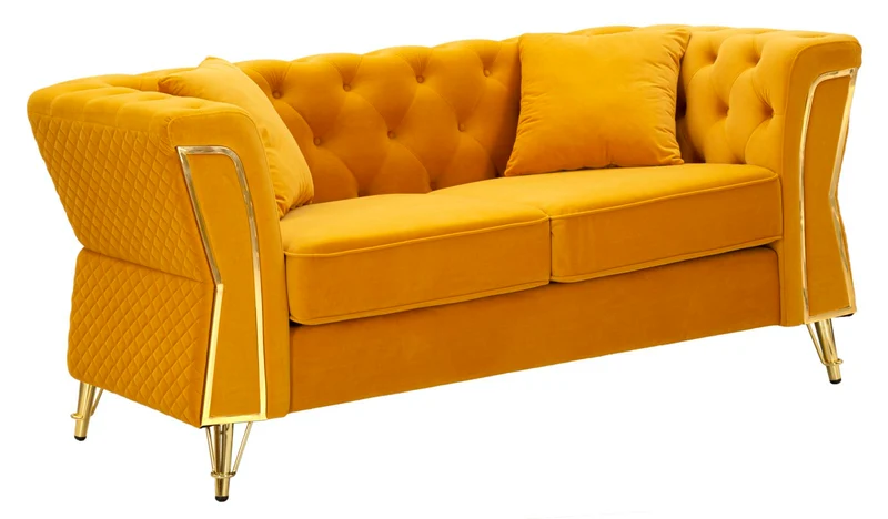 Divano a 2 posti in tessuto con cuscini 162x83x76 cm - EMY