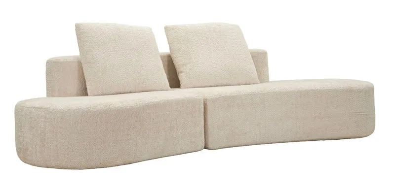 Divano 3 posti in tessuto bouclé 238x92x78 cm - ISLAND