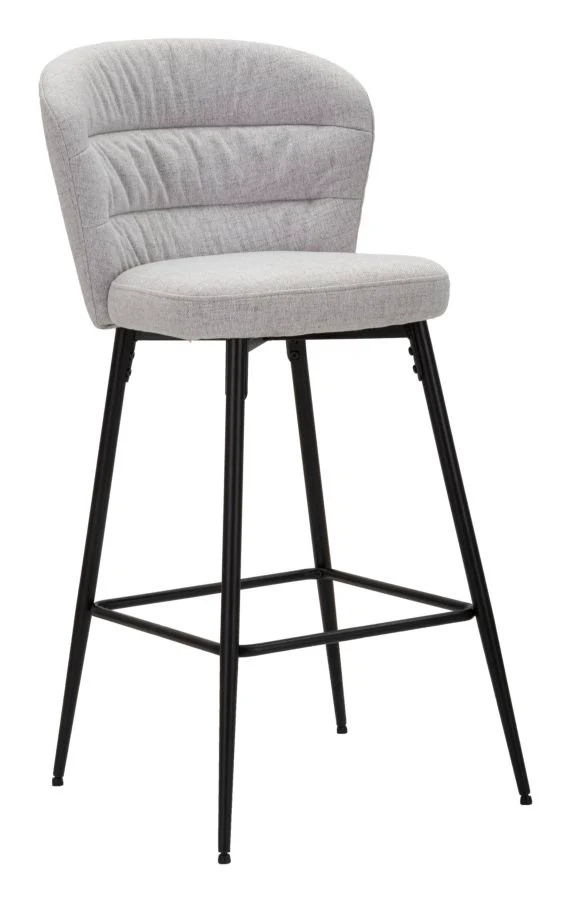 Sgabello da bar imbottito in tessuto con gambe in metallo set 2 pezzi - LOSANNA