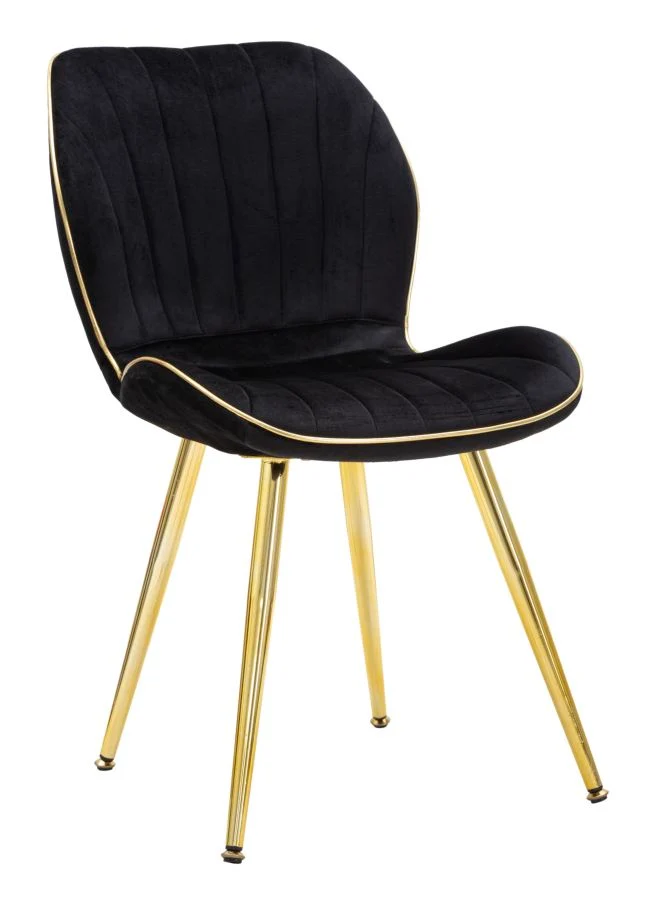 Sedie imbottite in velluto con rifiniture dorate set 2 pezzi - PARIS