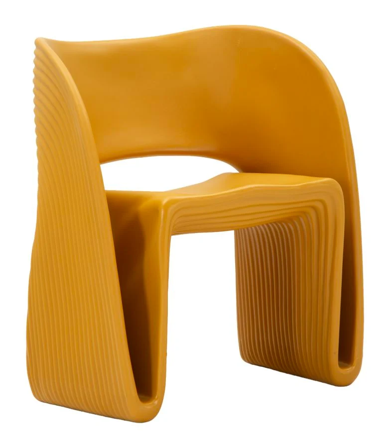 Poltrona imbottita senape design contemporaneo 65x57x76 cm - SAND