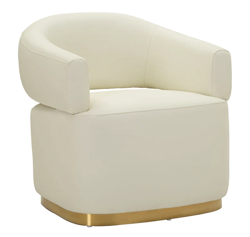Poltrona di Design con Base Dorata e Silhouette Curvata - MINSK PLUS