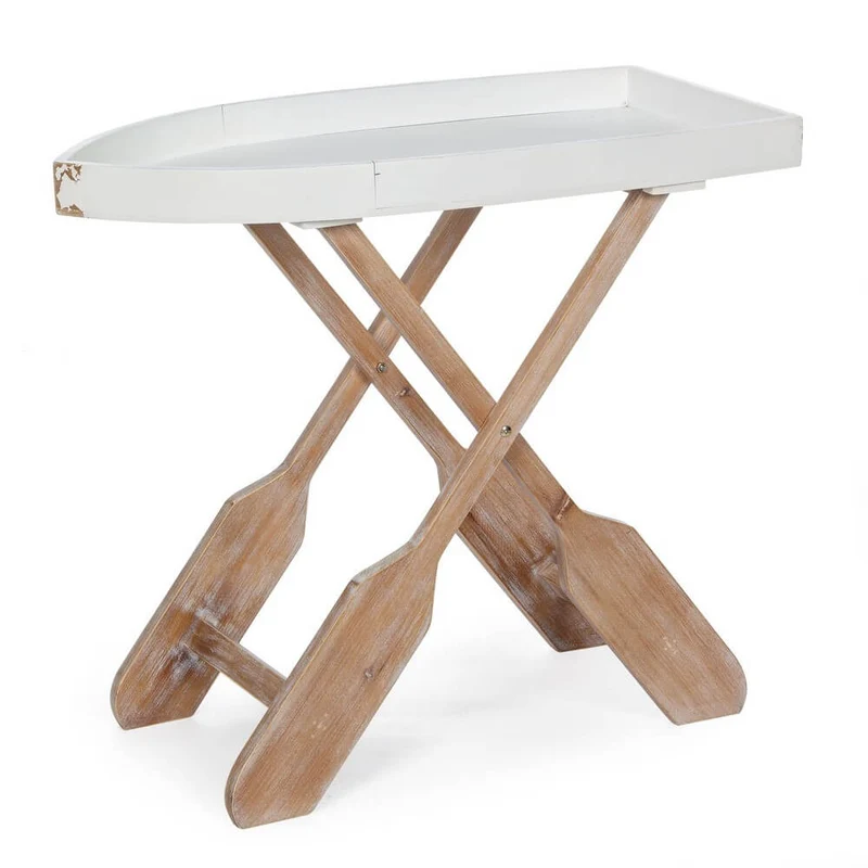 Tavolino Pieghevole in Legno con Gambe a Remo Stile Marino - ELLIOT