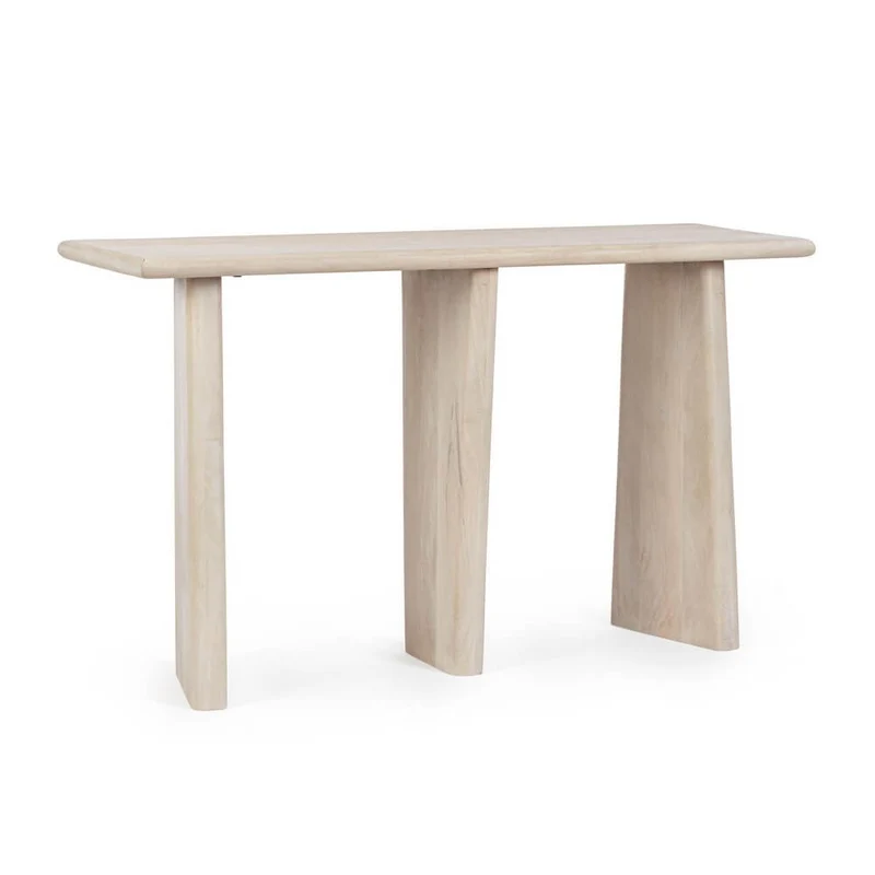 Consolle in Legno di Mango Naturale con Gambe Scultoree - ELIJAH