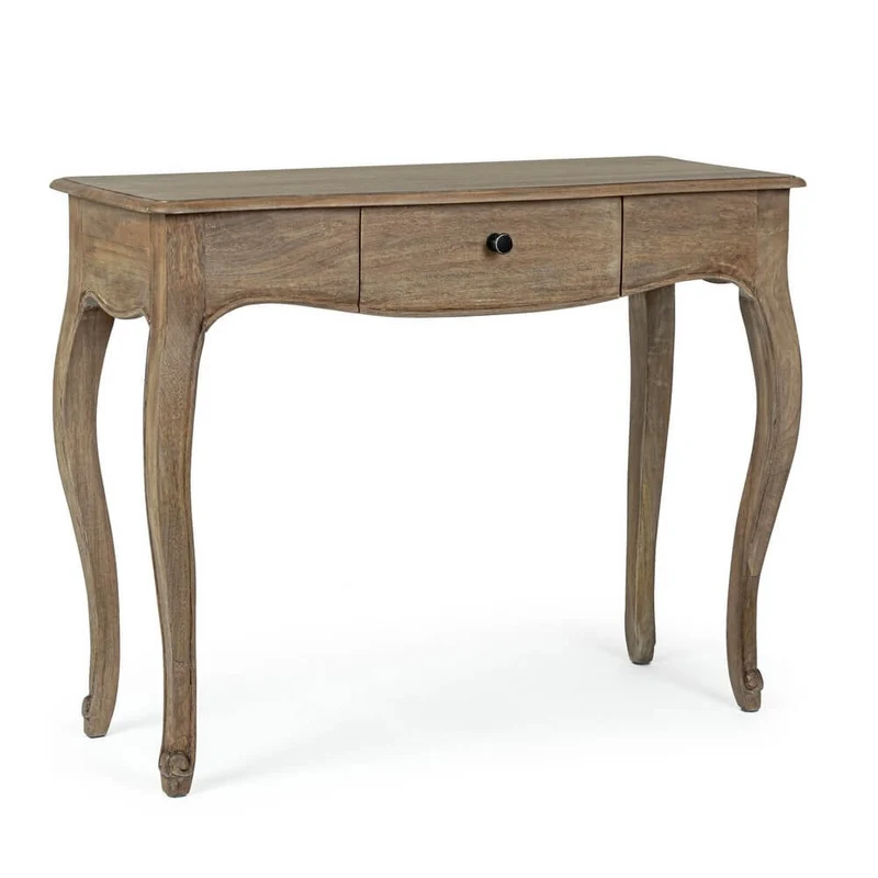 Consolle in Legno di Mango con 1 Cassetto Stile Classico - DOMINIQUE