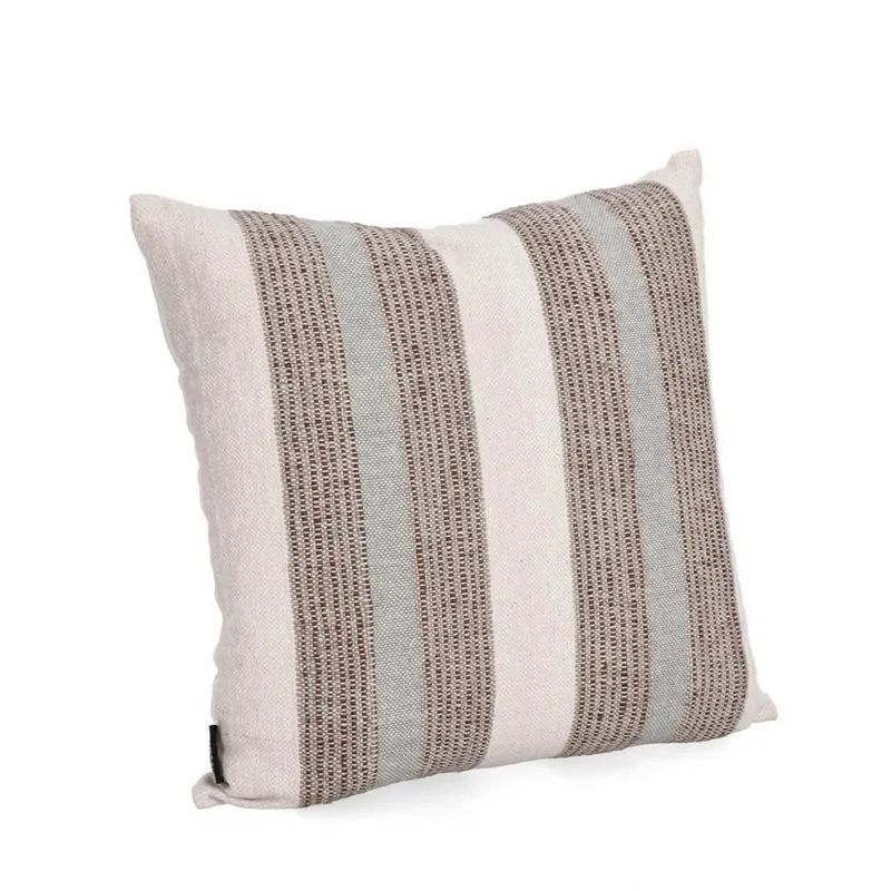 Cuscino decorativo a righe in cotone e velluto 45x45 cm - MUHAR