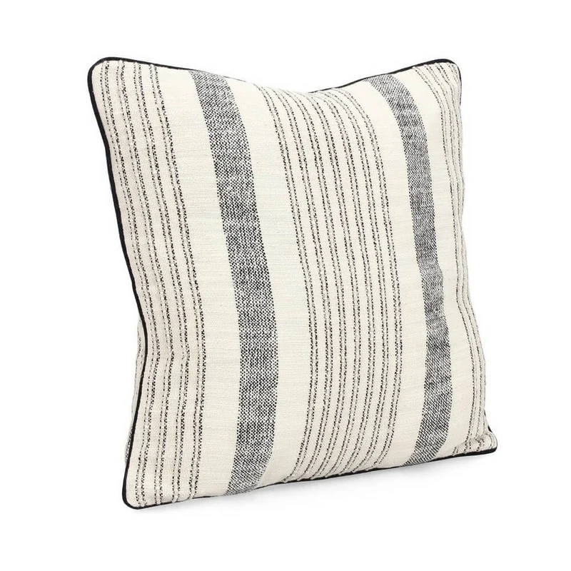 Cuscino decorativo a righe in cotone sfoderabile 45x45 cm - MORGAN