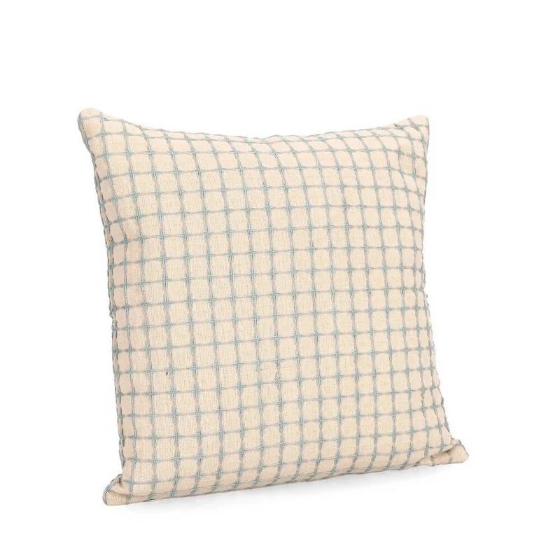 Cuscino decorativo in cotone con motivo a griglia 45x45 cm - LORCAN