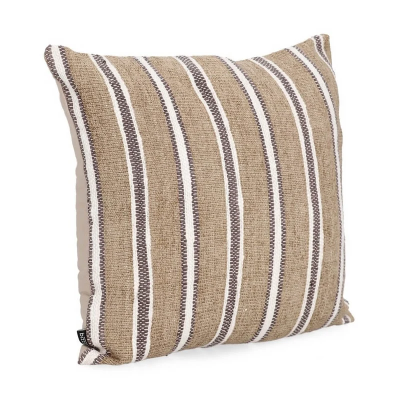 Cuscino Decorativo a Righe in Cotone e Velluto 50x50 cm - LALAP