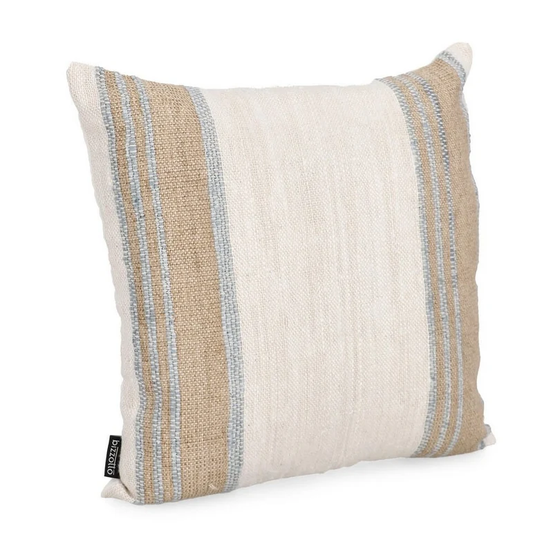 Cuscino decorativo a righe in cotone e velluto 45x45 cm - KOTRI
