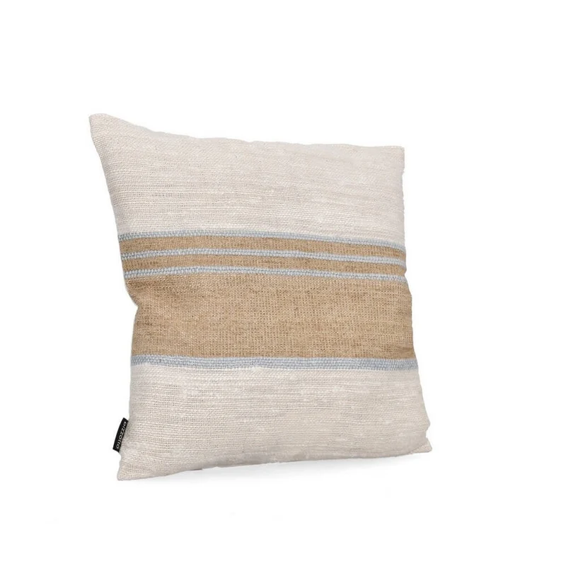 Cuscino Decorativo a Righe in Cotone e Velluto 45x45 cm - KARADA