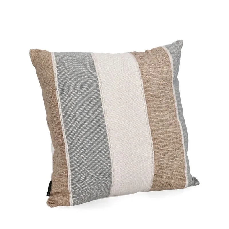 Cuscino a Righe in Cotone e Velluto Sfoderabile 45x45 cm - GANGA