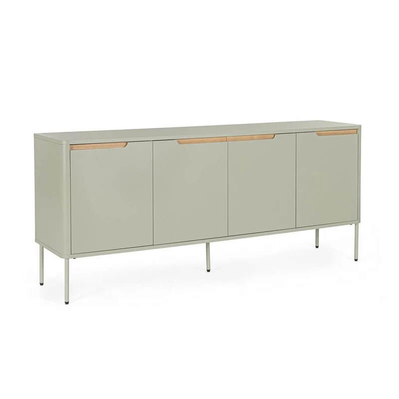 Credenza 4 Ante con Gambe in Acciaio e Finitura Laccata Opaca - NATHAN