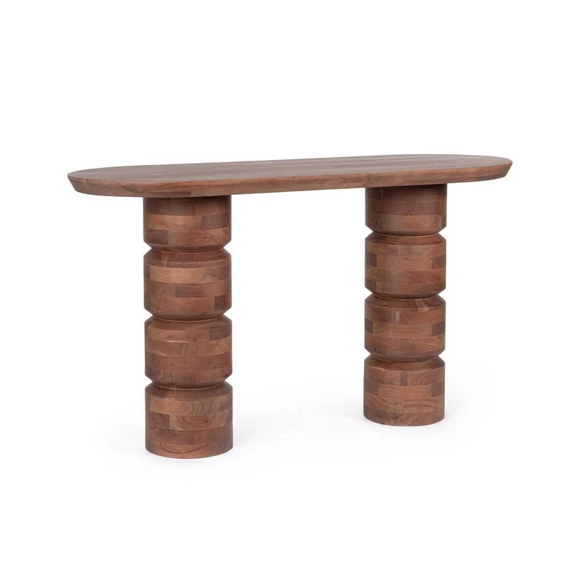 Consolle in Legno di Mango con Gambe Tornite Stile Etnico - CORTEZ
