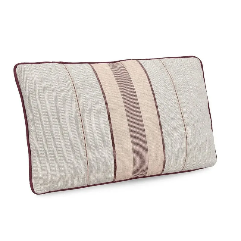 Cuscino decorativo in cotone a righe con imbottitura 50x30 cm Bordeaux Rosa - MORGAN