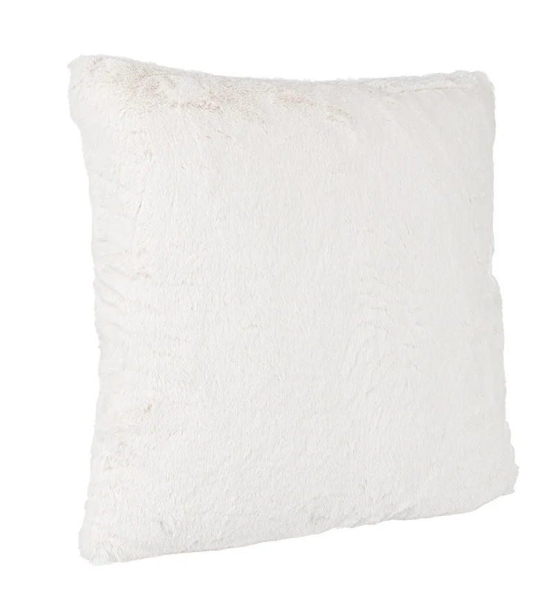 Cuscino decorativo in pelliccia sintetica bianca 45x45 cm - STEWART