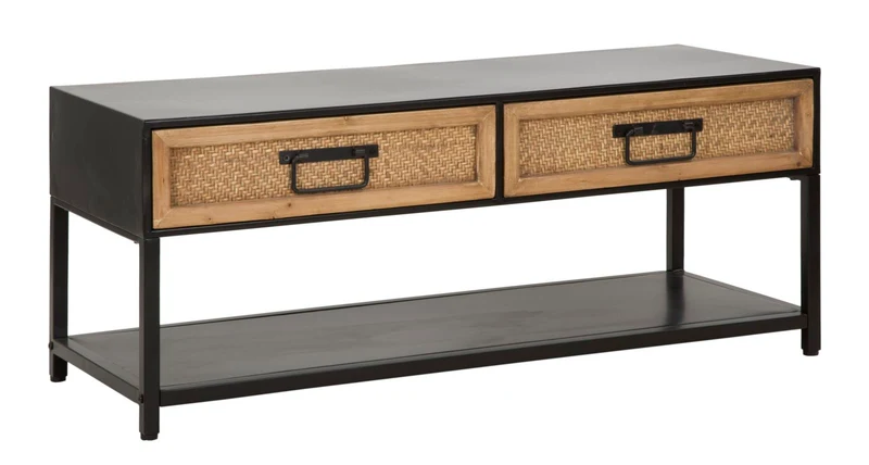 Mobile Porta TV in Legno 95x38x38 cm Stile Etnico - HANOI
