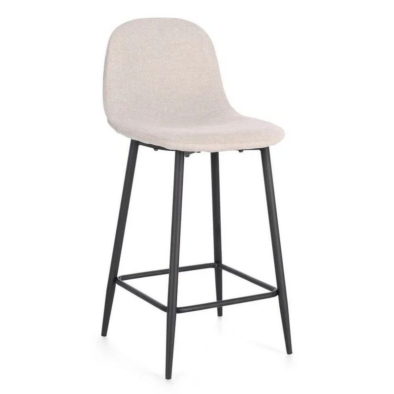 Set di 4 Sgabelli da Cucina Imbottiti in Tessuto con Gambe in Acciaio - IRELIA