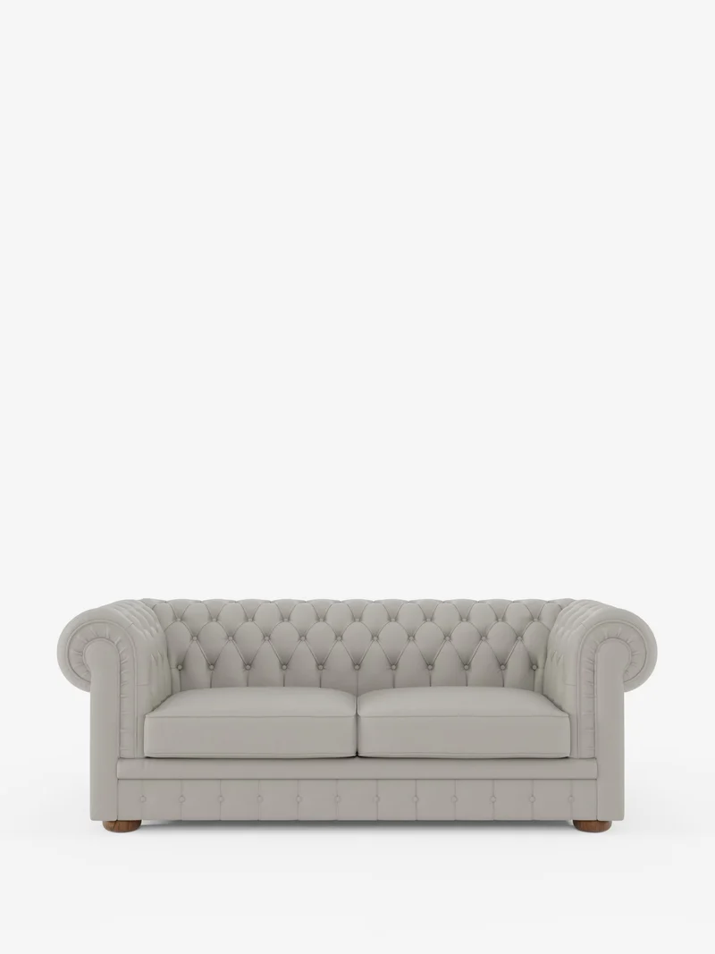Chester – Divano Chesterfield 202 cm in vera pelle spessorata 2 e 3 posti colore cenere