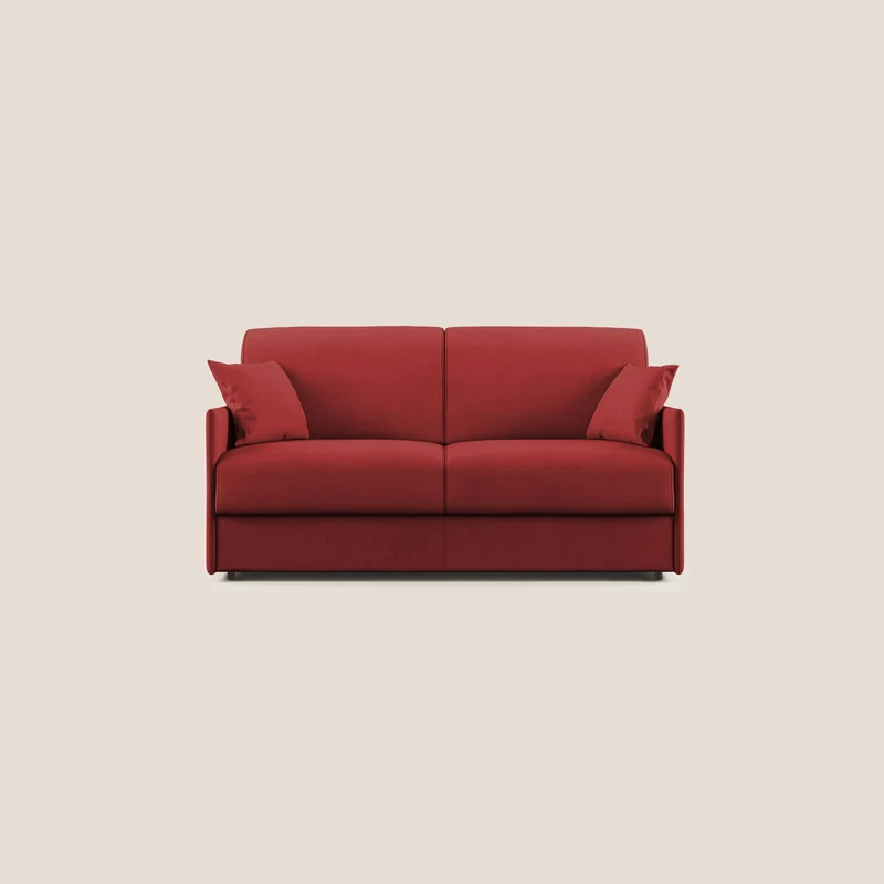 Evans Divano letto 149 cm (mat. 120x197) in morbido tessuto impermeabile T02 rosso