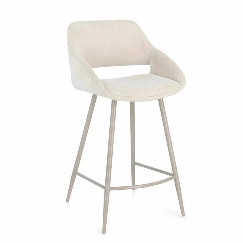 Set di 2 Sgabelli da Cucina Imbottiti con Gambe in Acciaio - LODIA