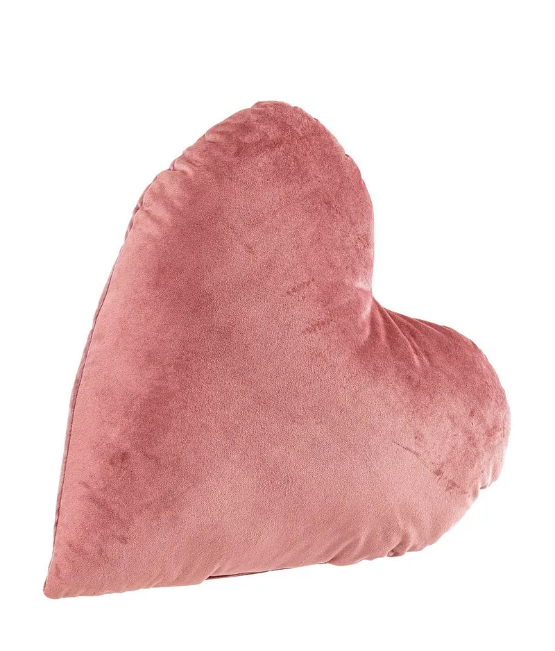 Cuscino a Forma di Cuore in Velluto Rosa 42x41 cm - RASHAD